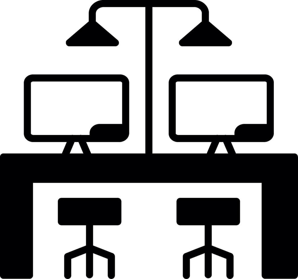 Shared Co working Office Space Glyph vector