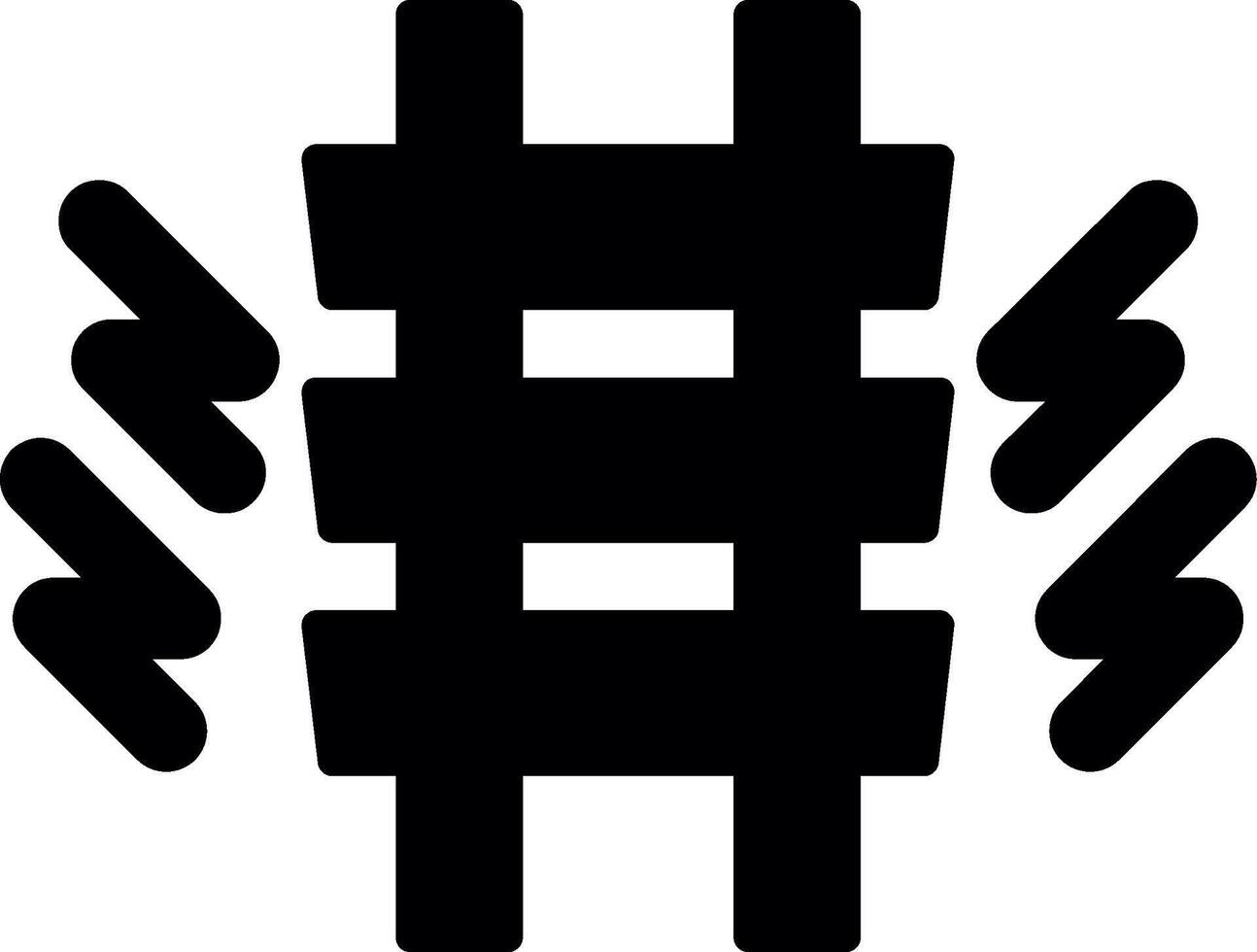 Electrified Third Rail Track Glyph vector