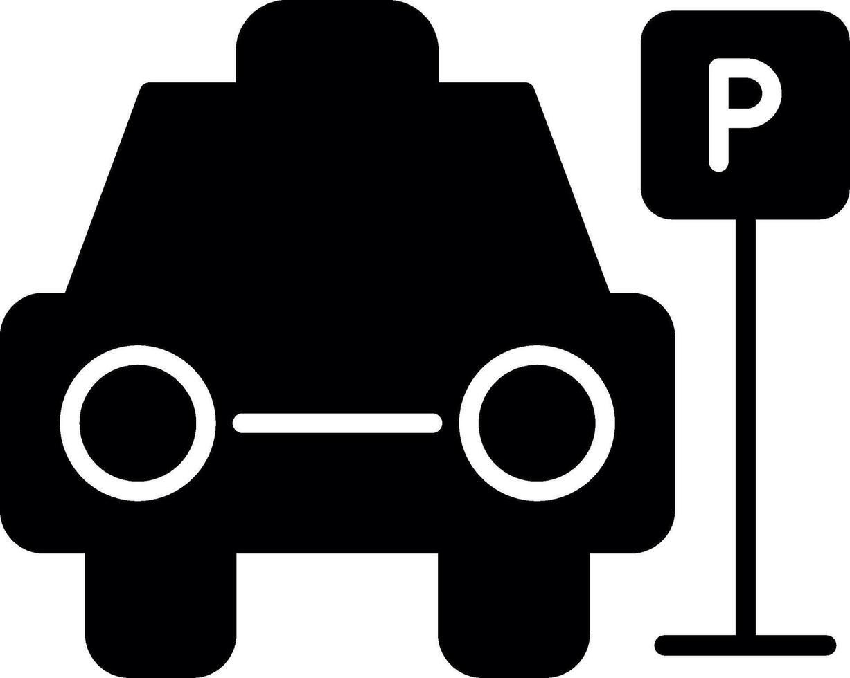 Nearby Taxi Stand Glyph vector