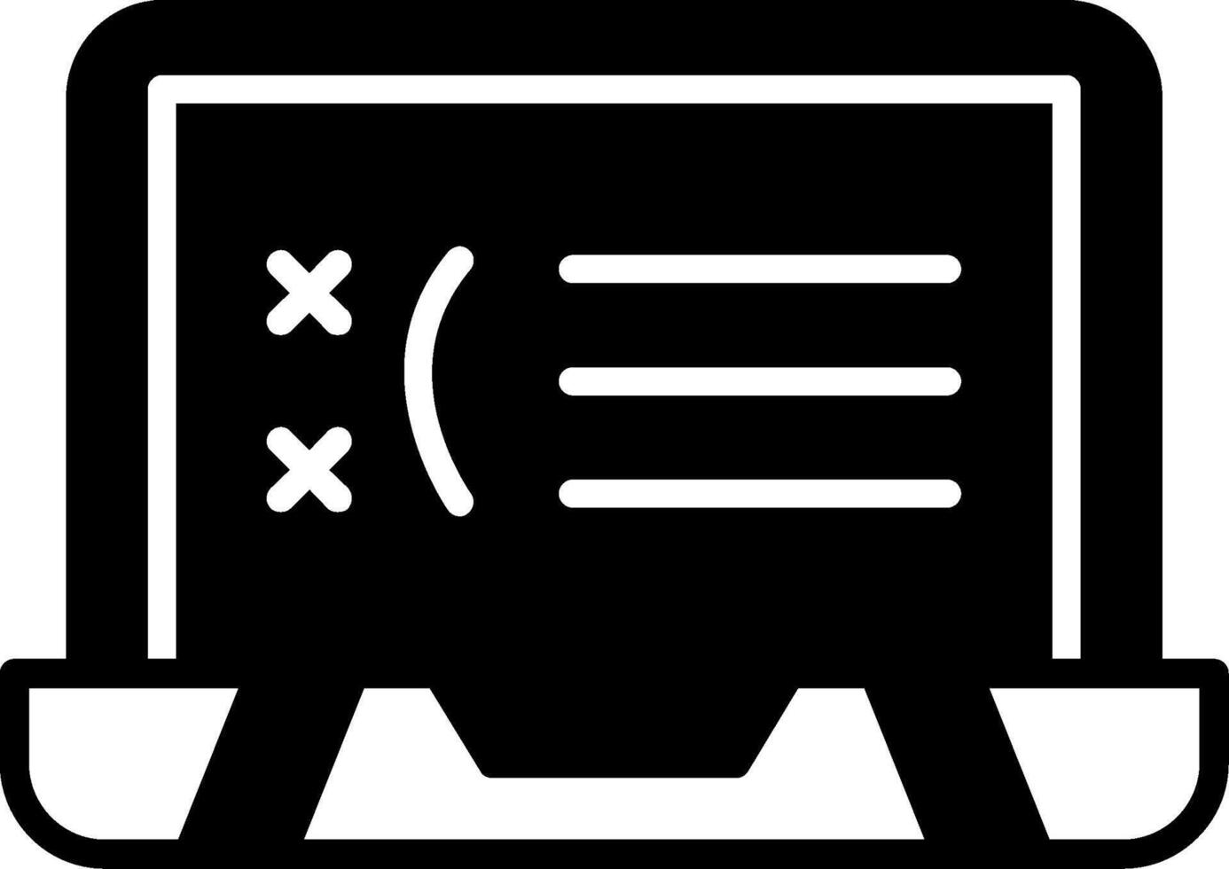 Blue Screen of Death Glyph vector