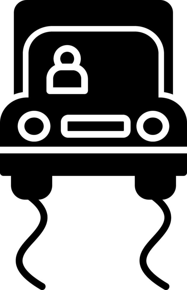 Road Slippery When Wet Sign Glyph vector