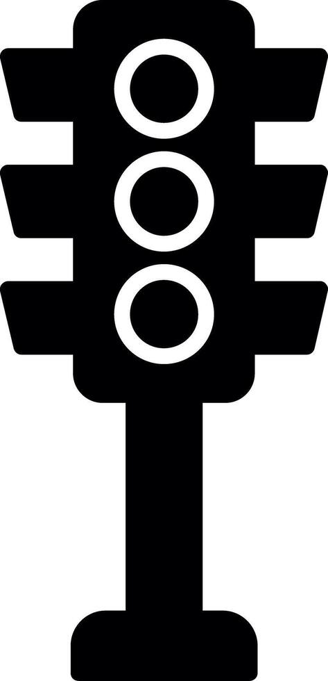 Colored Train Signal Light Glyph vector