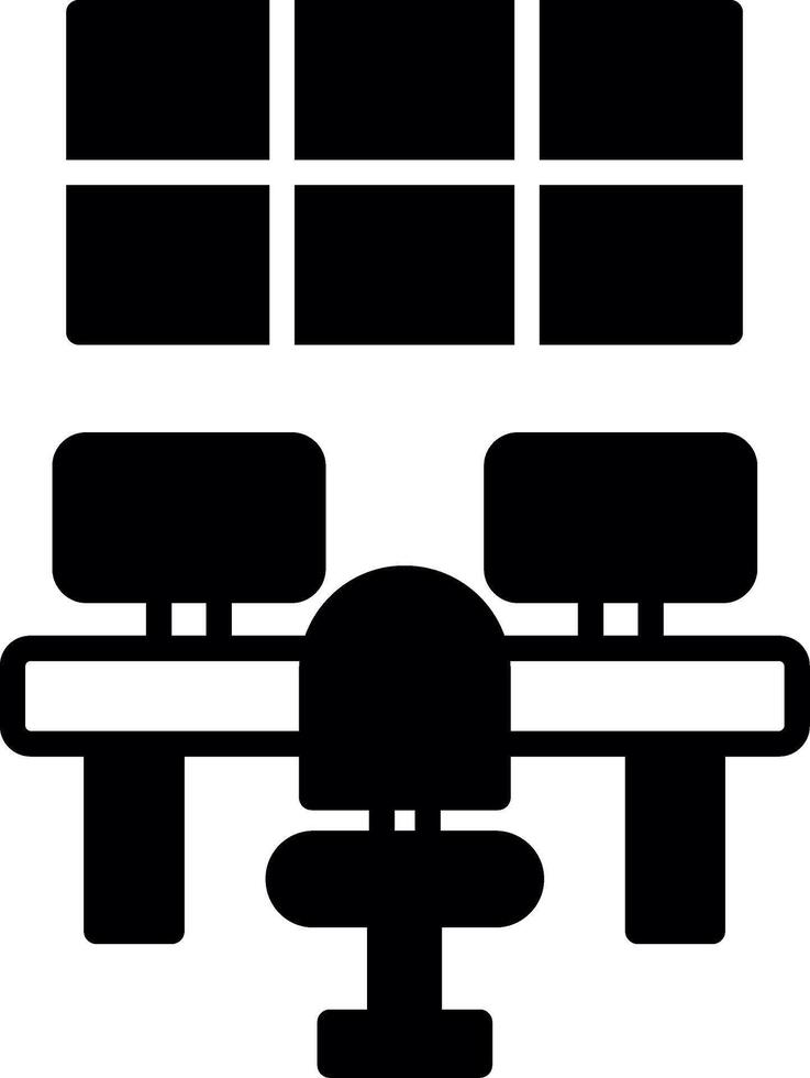 Station Central Control Room Glyph vector