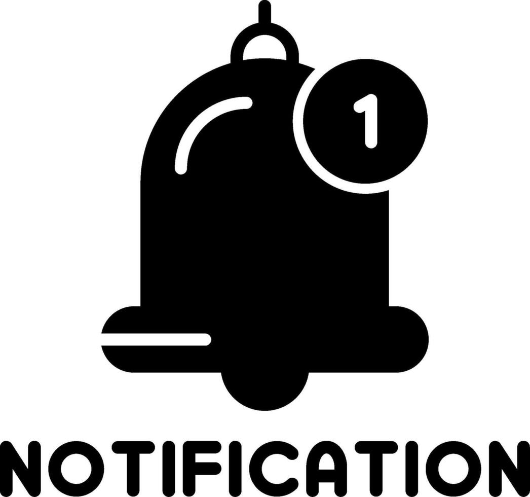 General Notification Alert Glyph vector