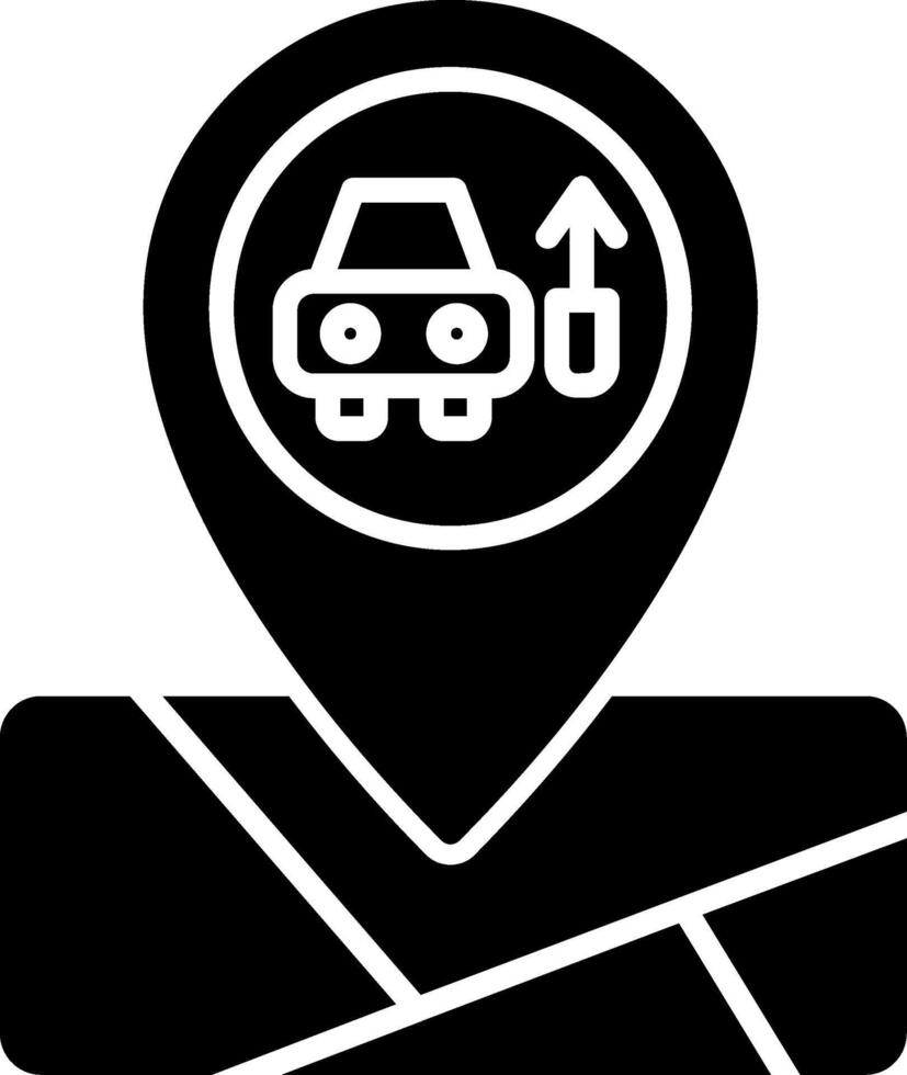 Auto Repair Garage Location Glyph vector