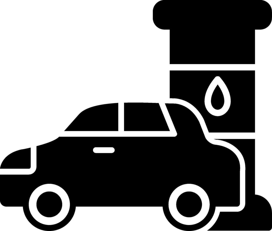 Refueling Car at Station Glyph vector