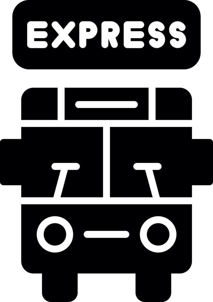 Express Route Bus Glyph vector