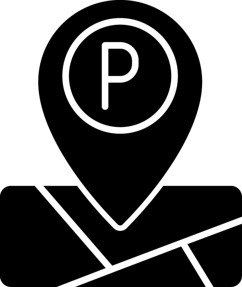 Public Parking Lot Marker Glyph vector