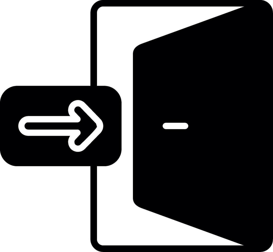 Aircraft Emergency Exit Door Glyph vector