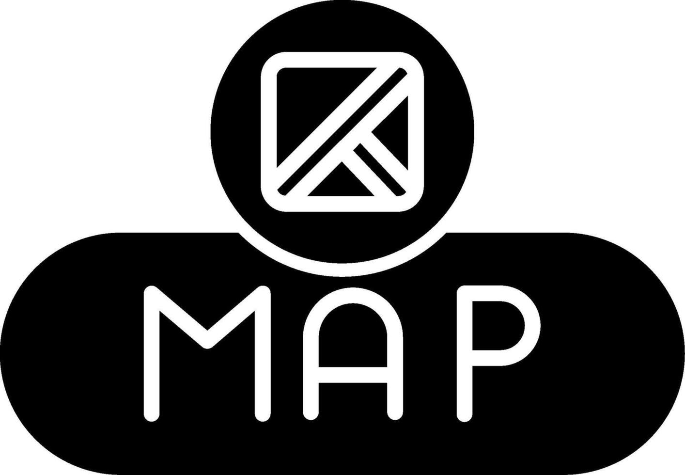 View Map Button Glyph vector