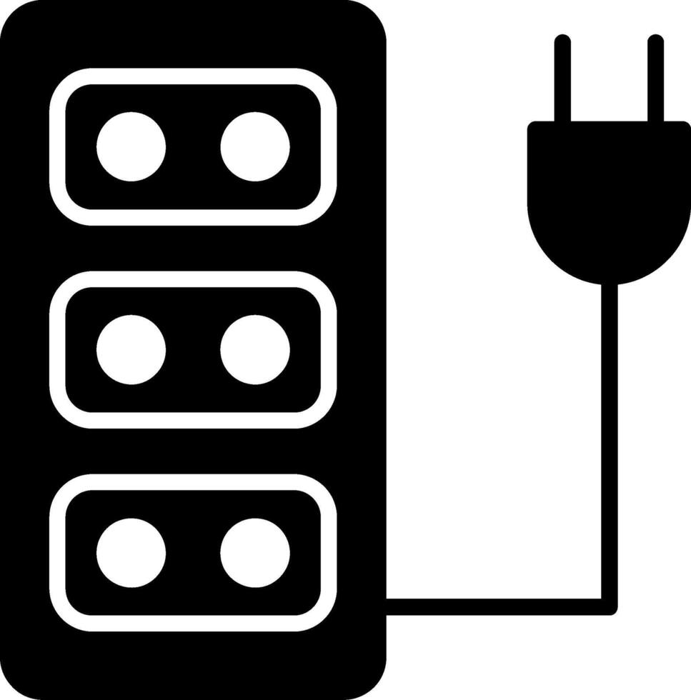 Multi Outlet Power Strip Glyph vector