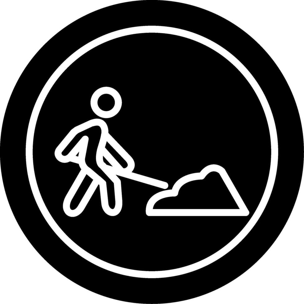 Upcoming Construction Zone Sign Glyph vector