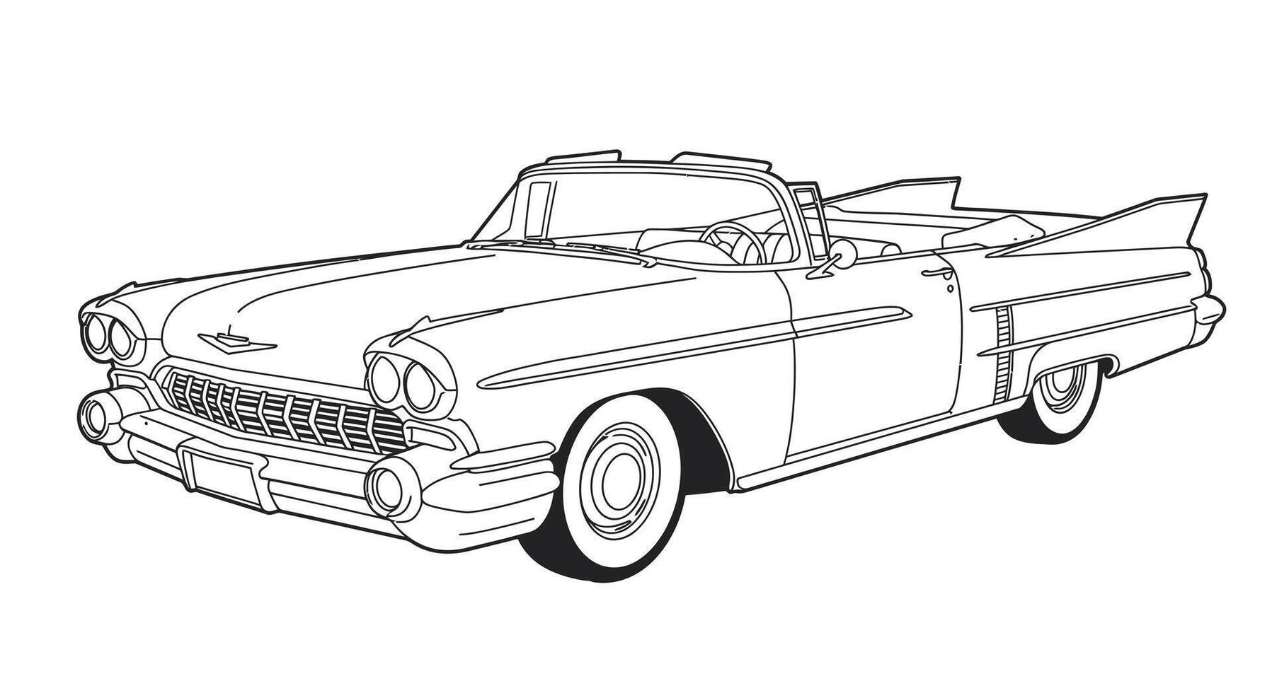 1955 chevrolet impala convertible coloring page vector