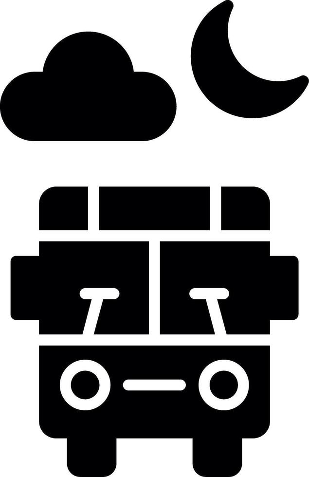 Tourist Sightseeing Bus Glyph vector
