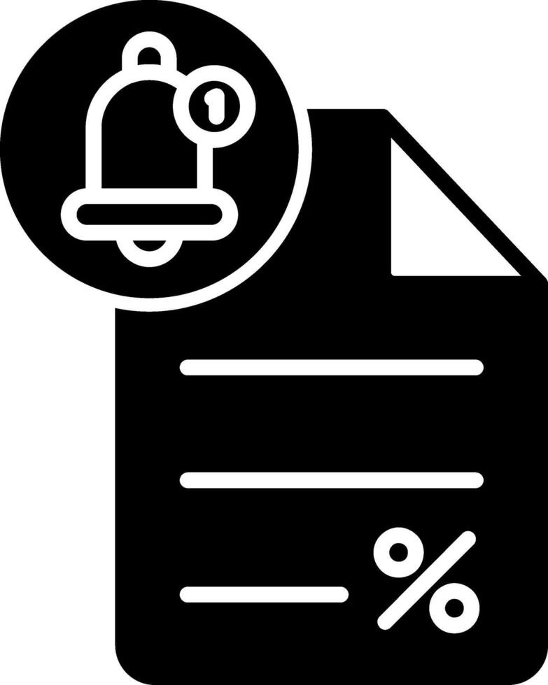 Loan Notification Alert Bell Glyph vector