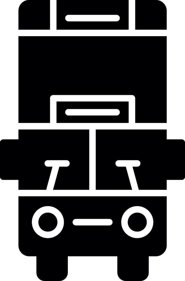Two Level Double Decker Bus Glyph vector