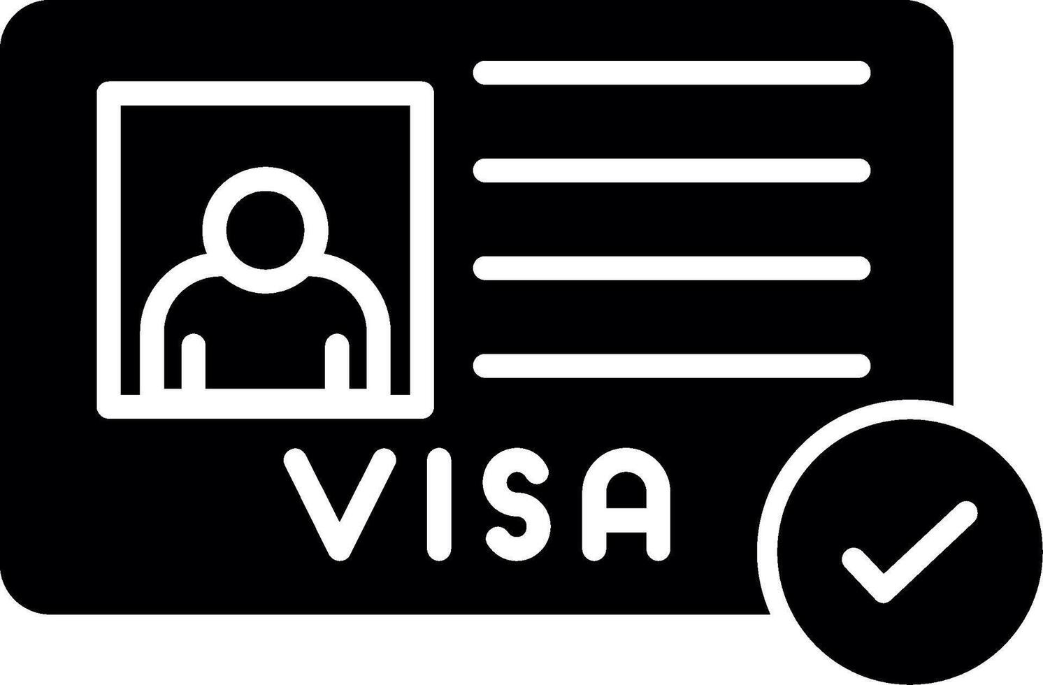 Travel Visa Verification Glyph vector