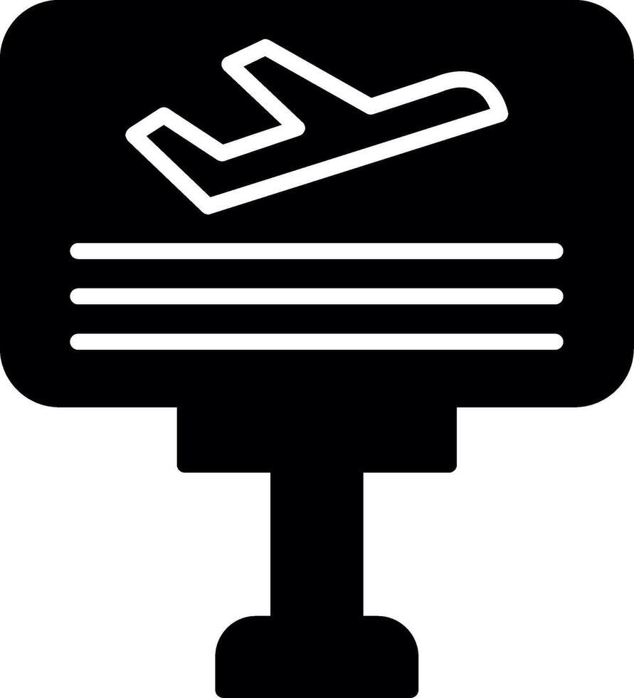 Digital Airport Display Screen Glyph vector