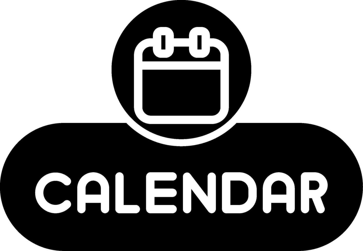 Open Calendar Button Glyph vector