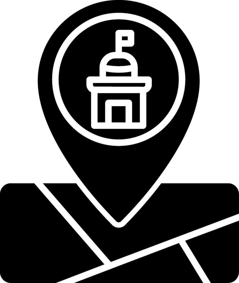Hindu Temple Map Marker Glyph vector