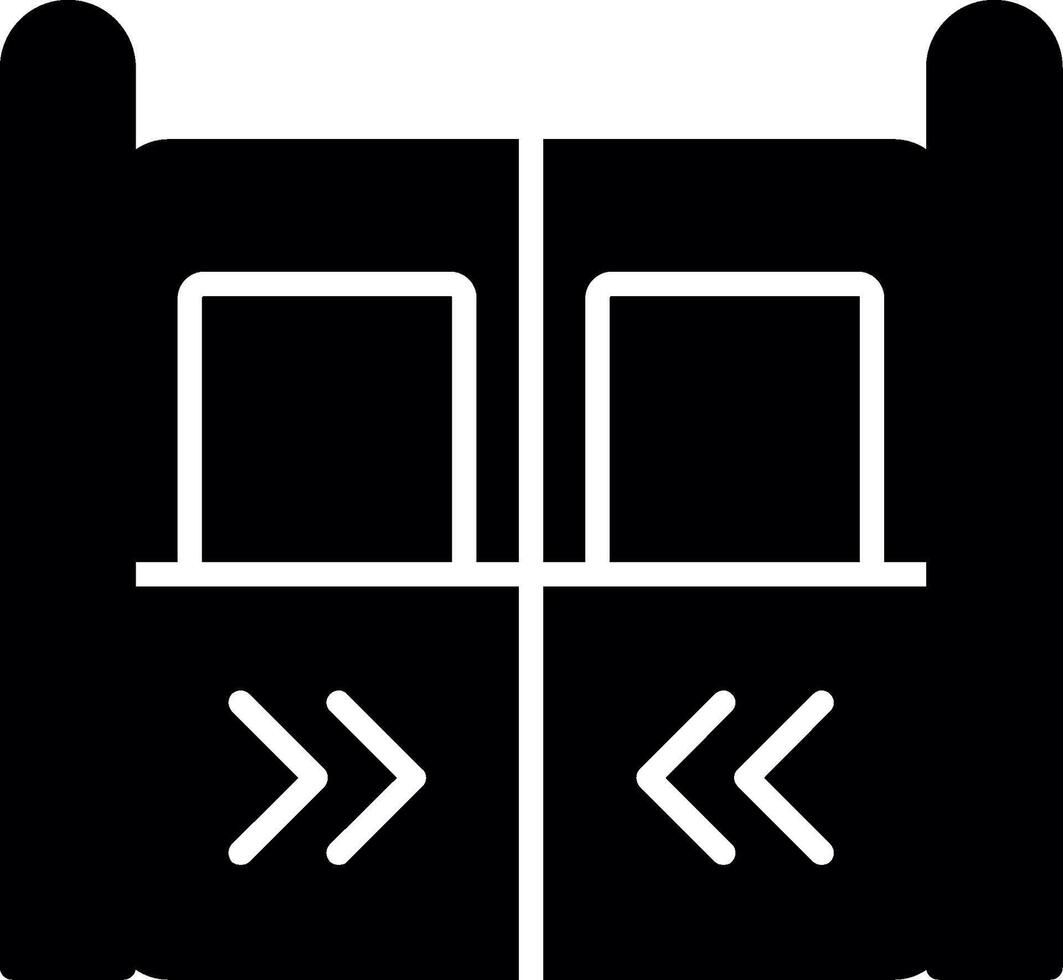 Automatic Sliding Train Doors Glyph vector