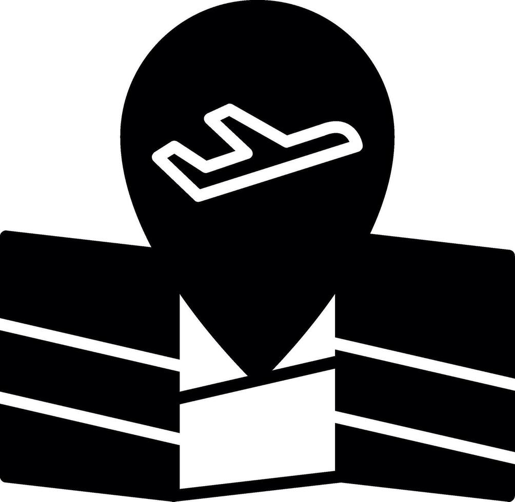 Interactive Airport Map Guide Glyph vector