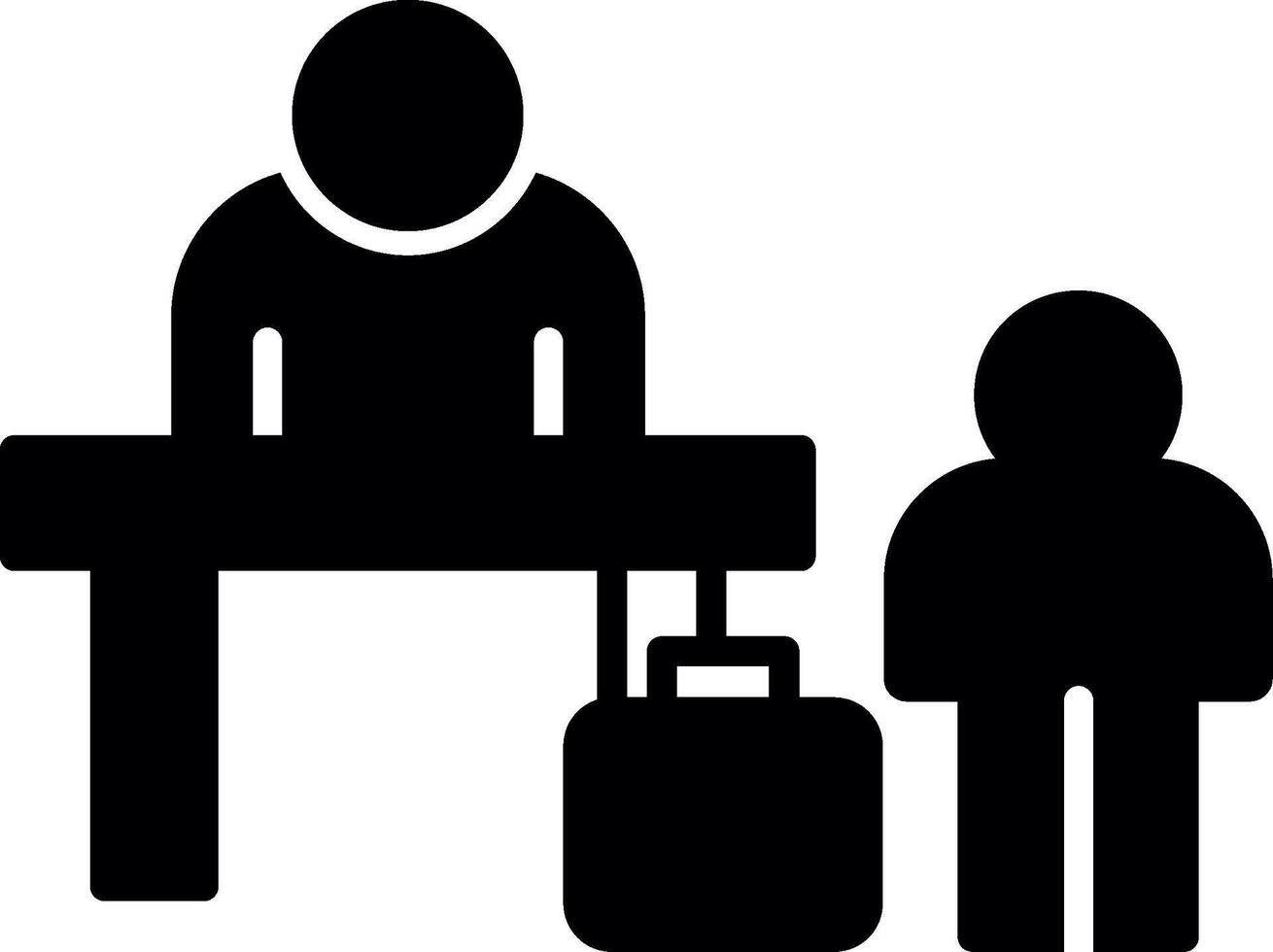Connected Airport Transit Hotel Glyph vector