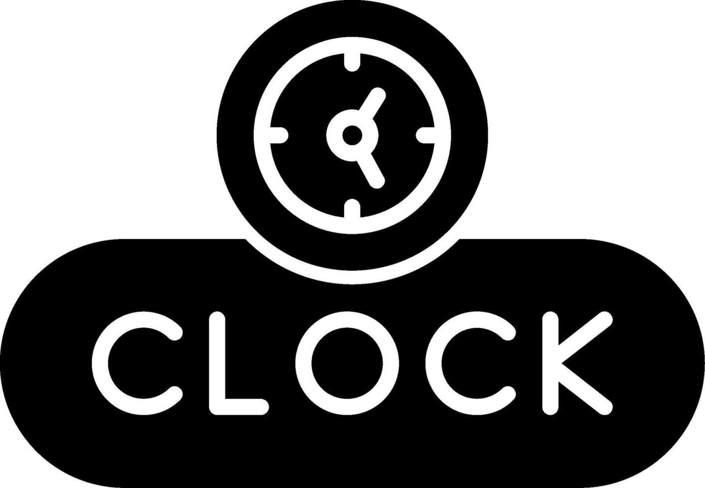 View Clock Button Glyph vector