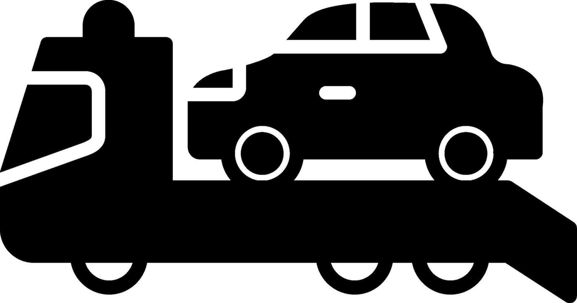 Vehicle Car Towing Scene Glyph vector