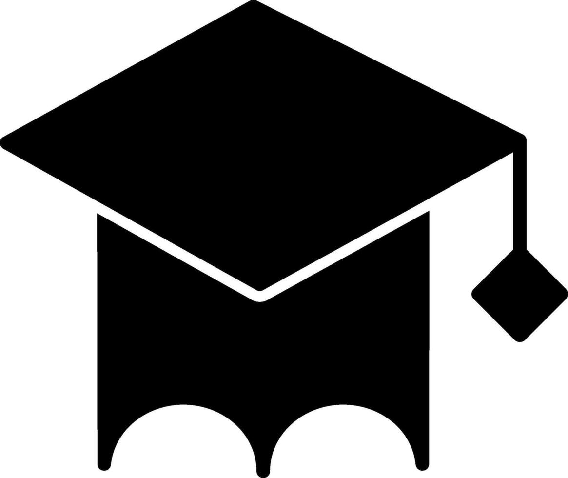 Graduation Cap Tassel Glyph vector
