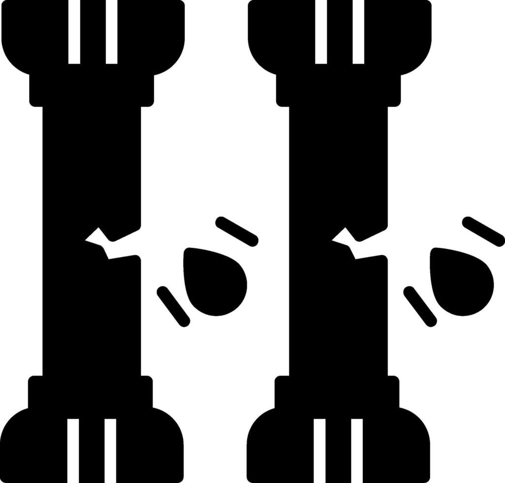Broken Pipe Error Glyph vector