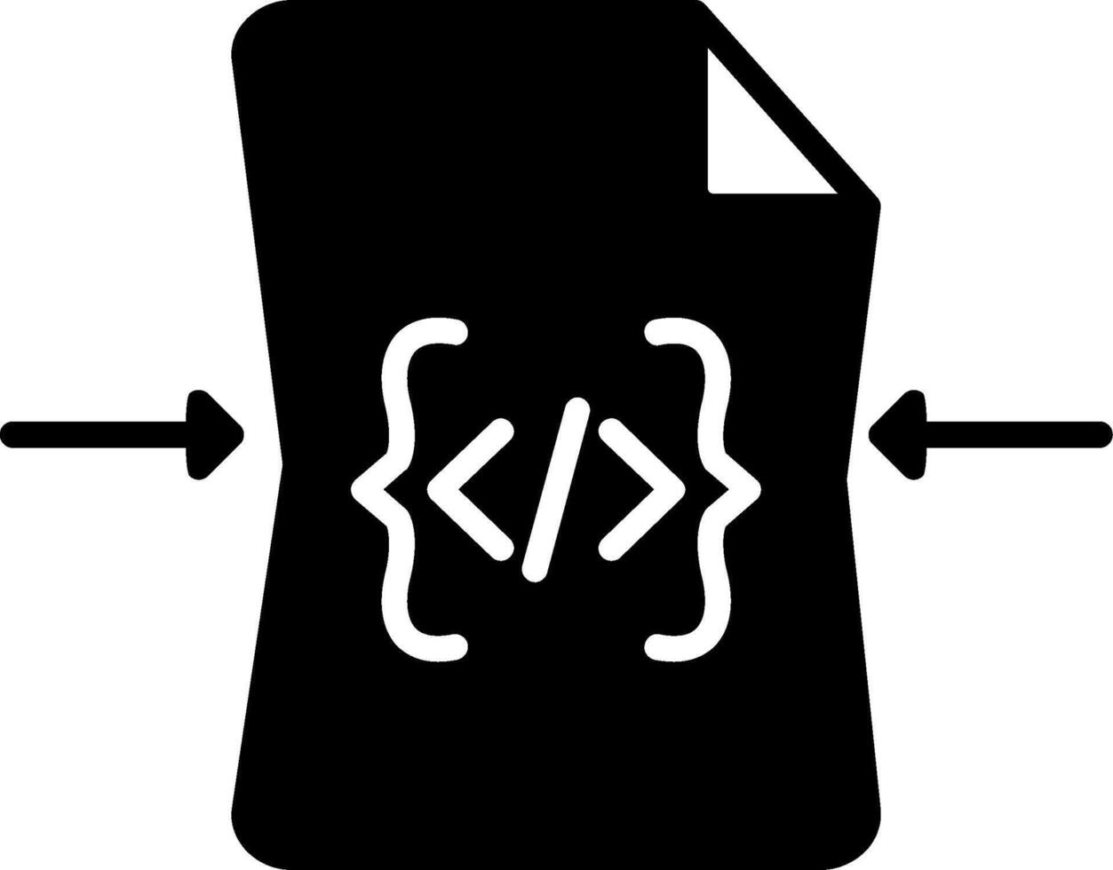 Minified Code Block Icon Glyph vector