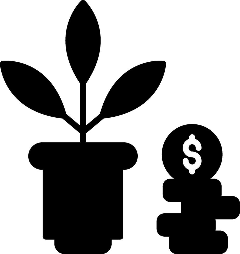 National Economic Growth Chart Glyph vector