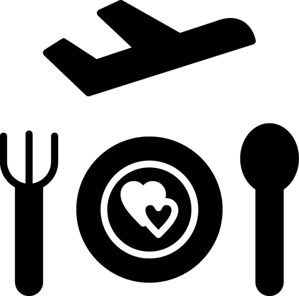 Full Service Airport Restaurant Glyph vector