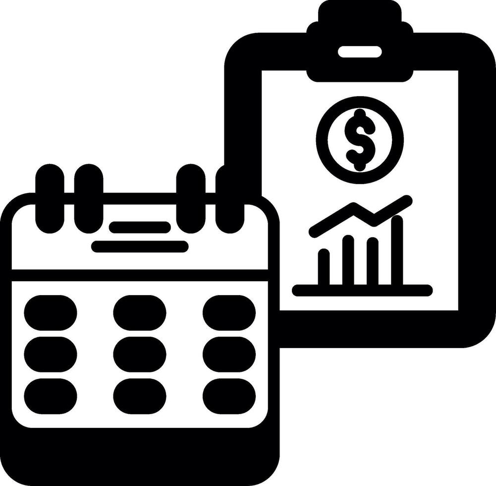 Long Term Financial Planning Tools Glyph vector