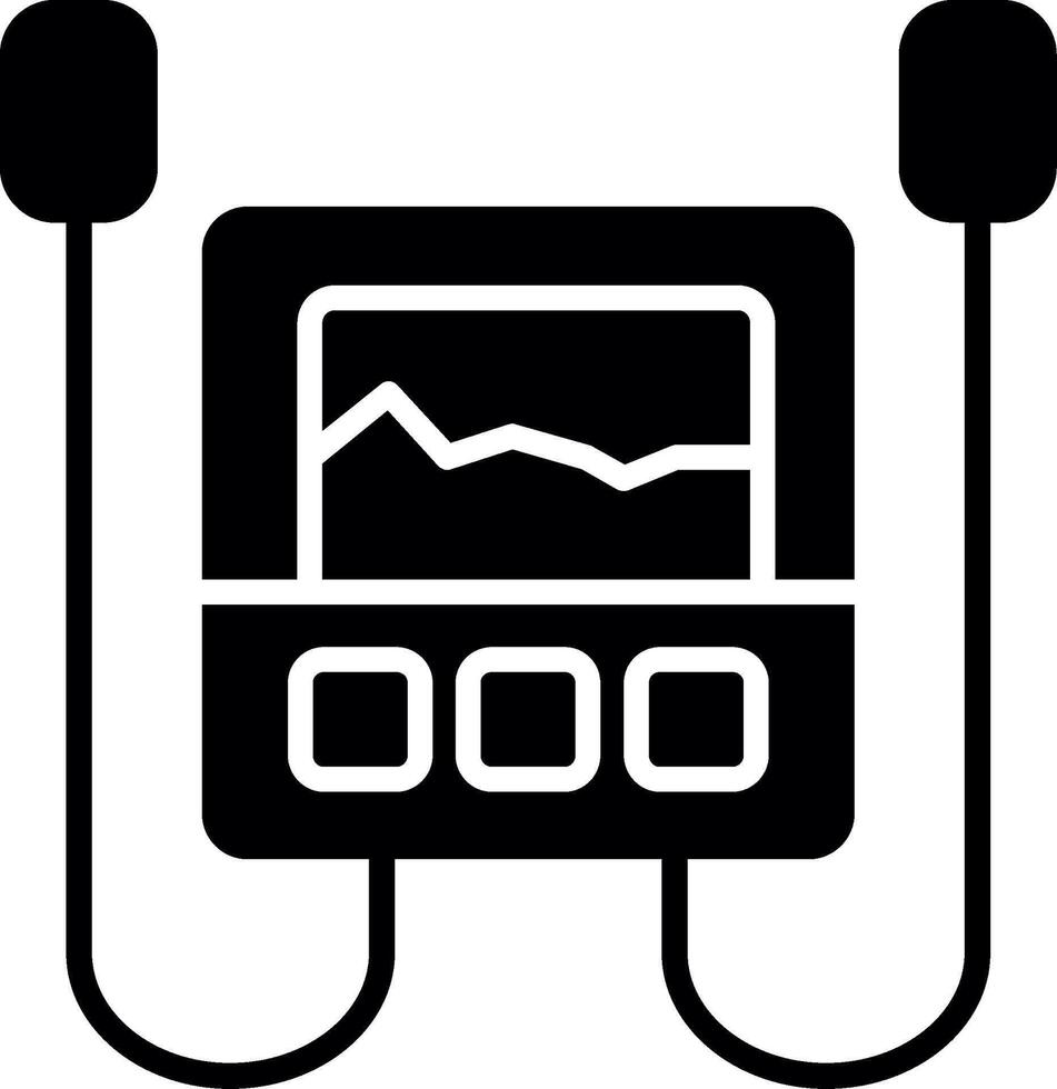 Life Saving Station Defibrillator Glyph vector