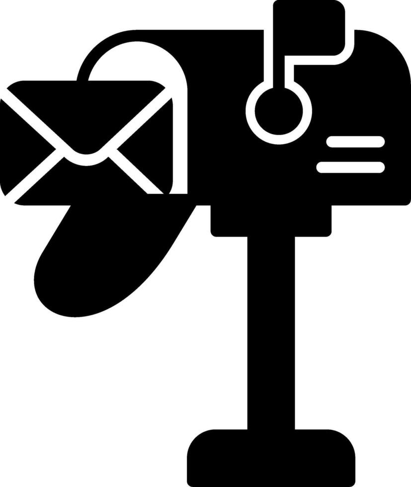 Wall Mounted Mailbox Slot Glyph vector
