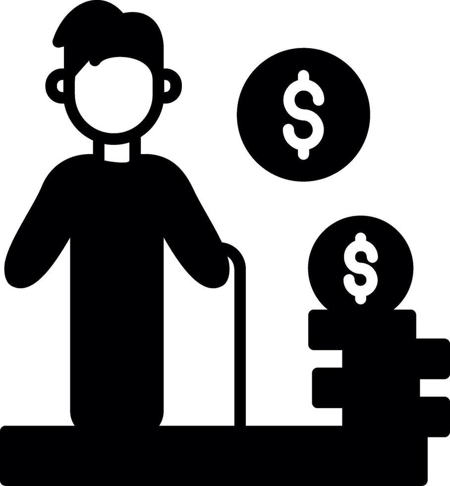 Freelance Retirement Savings Plan Glyph vector