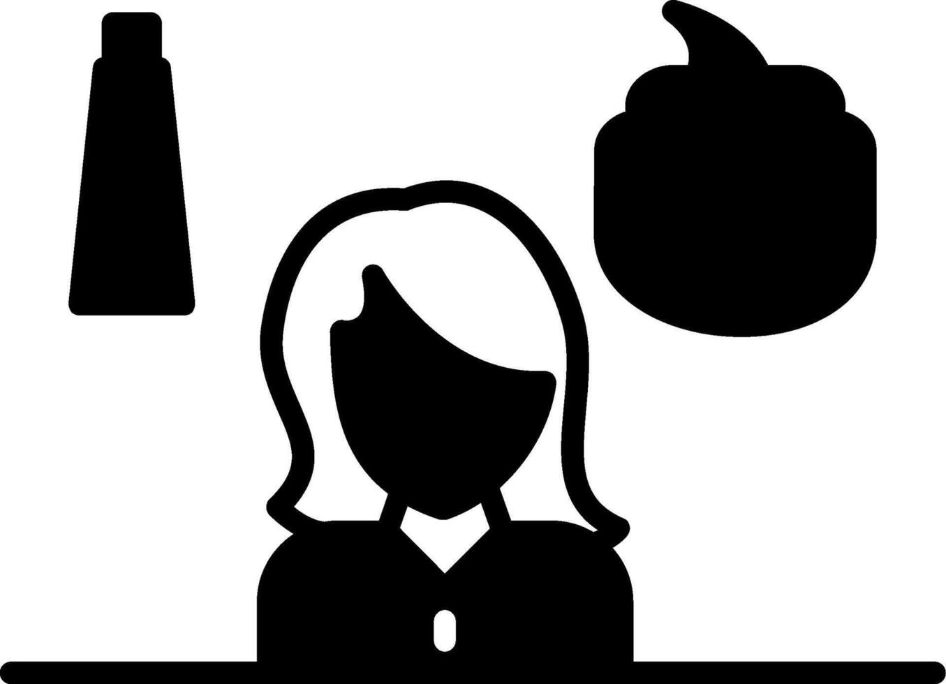 Glossy Finish Hair Pomade Glyph vector