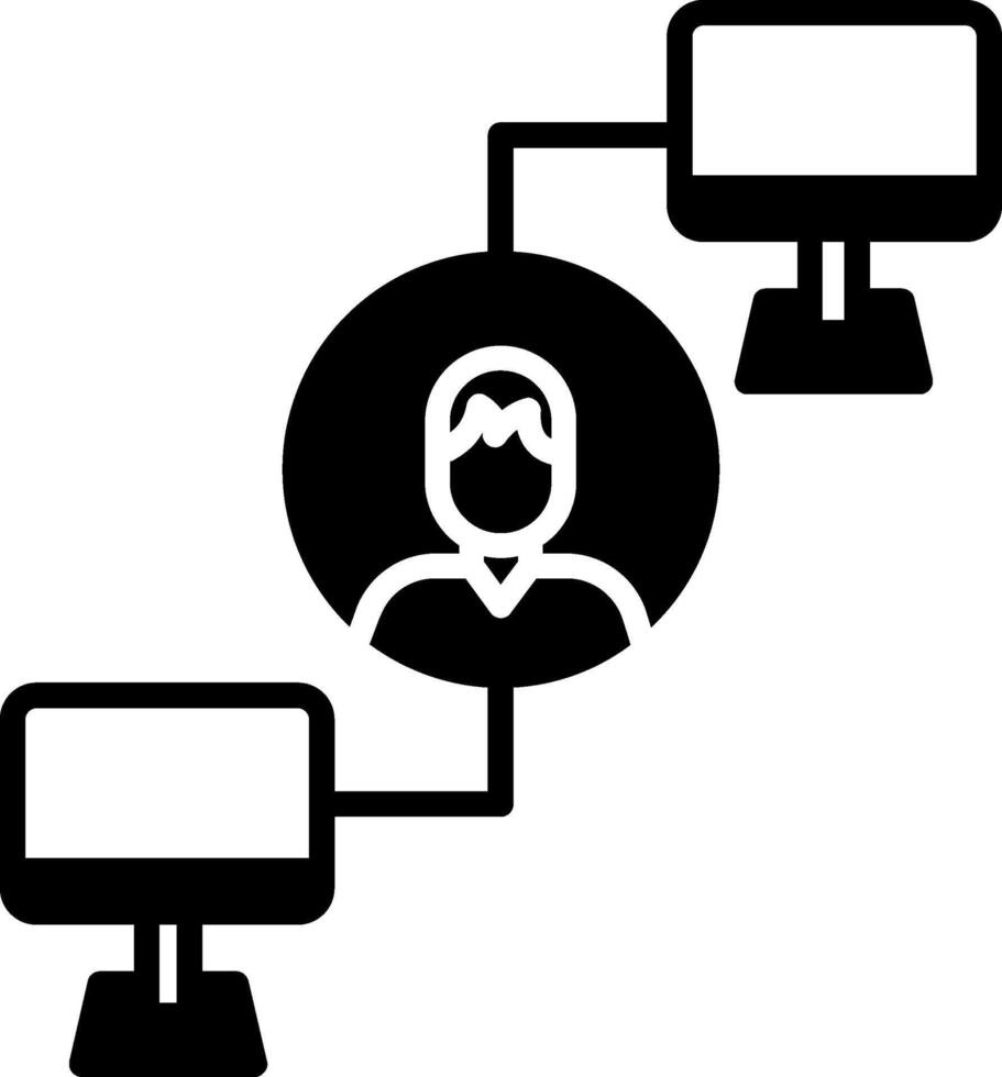 Real Time Online Collaboration Glyph vector