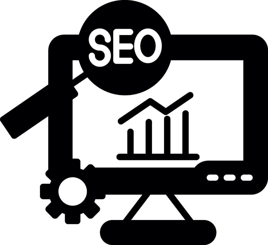 Optimized Website SEO Strategy Glyph vector