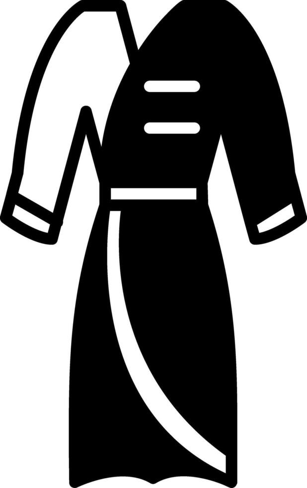 Cozy Cotton Bathrobe Glyph vector