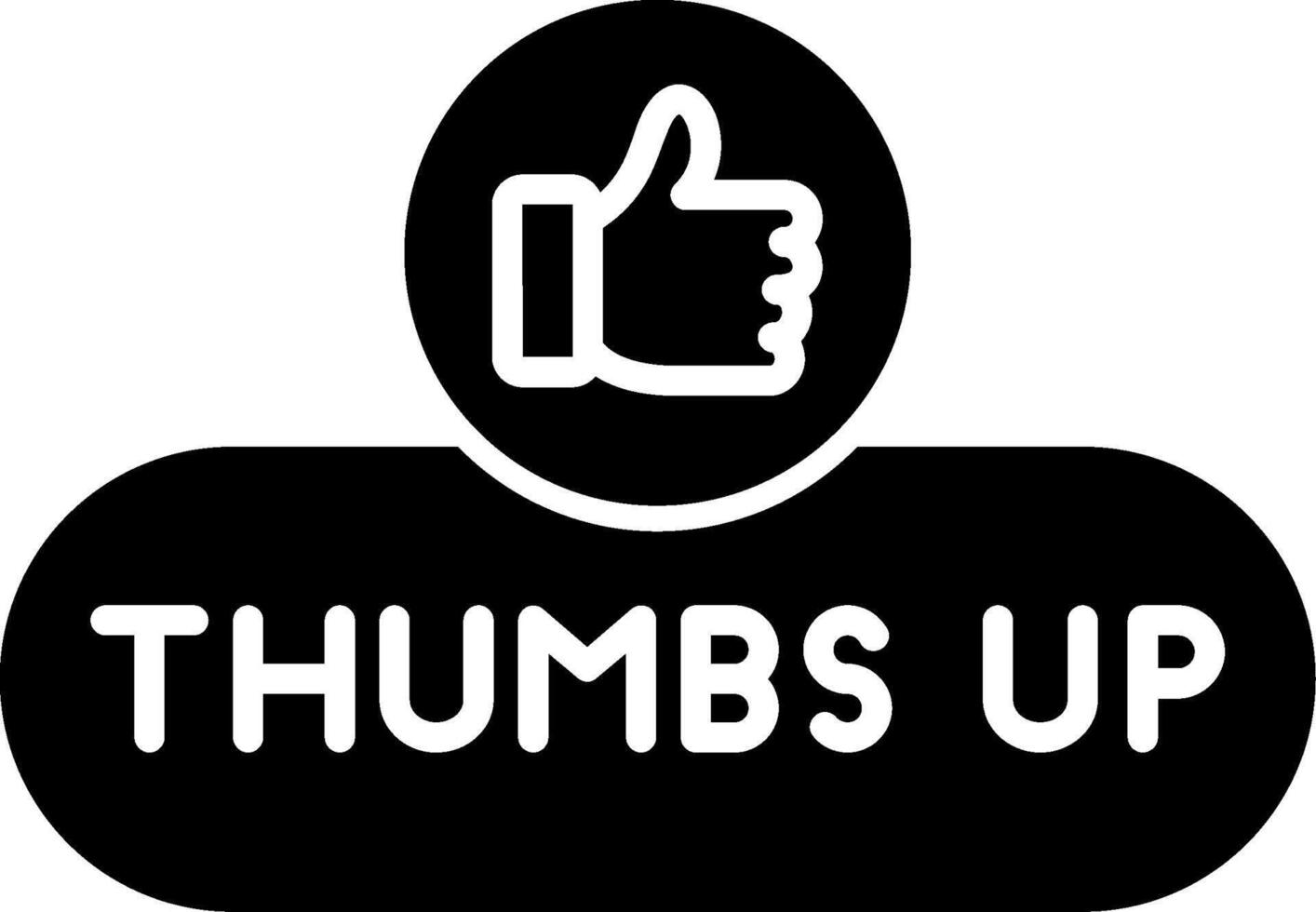 Thumbs Up Feedback Button Glyph vector