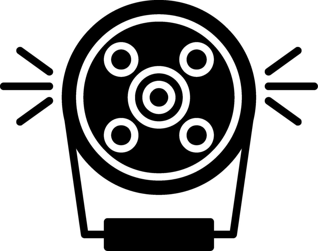 Yellow Fog Light Bulb Glyph vector