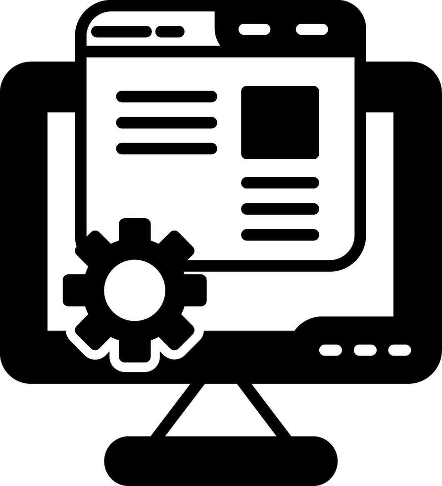 Automated Blog Content Management Glyph vector