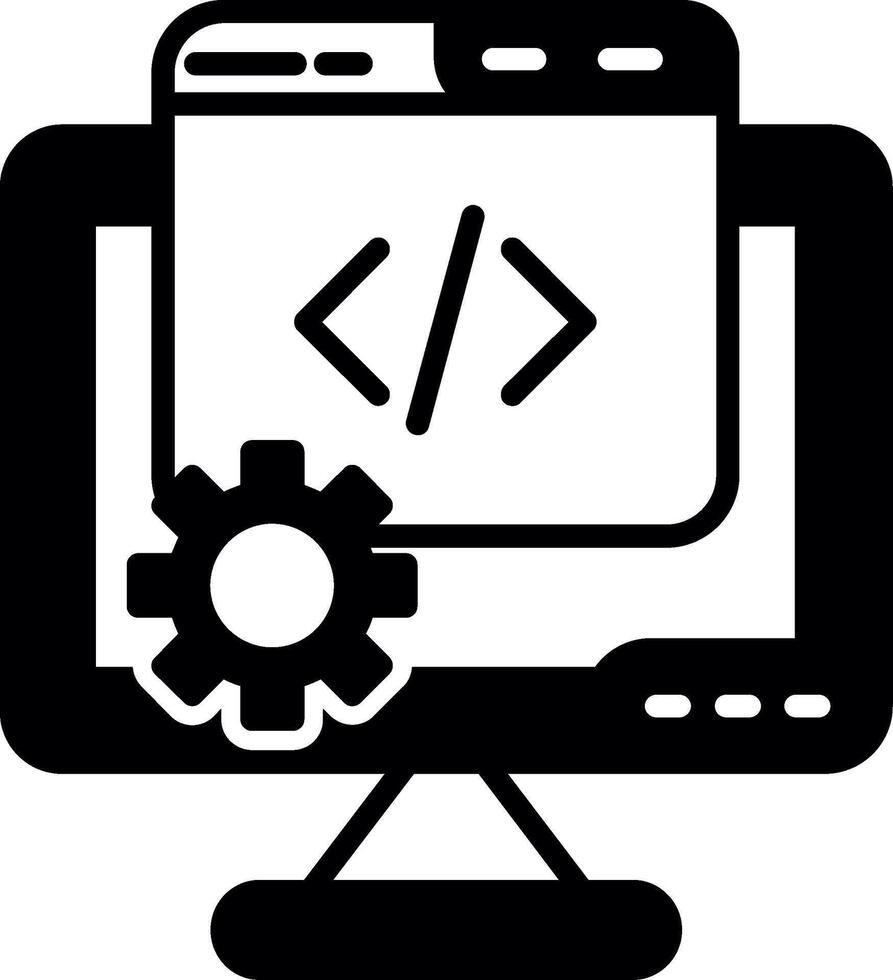 Functional Client Website Development Glyph vector