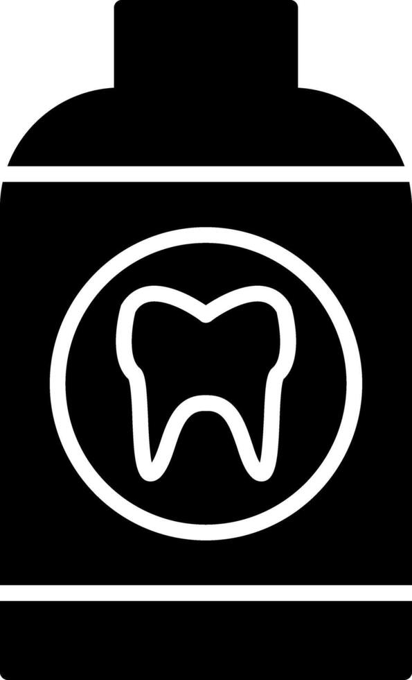 Whitening Enamel Mouth Rinse Glyph vector