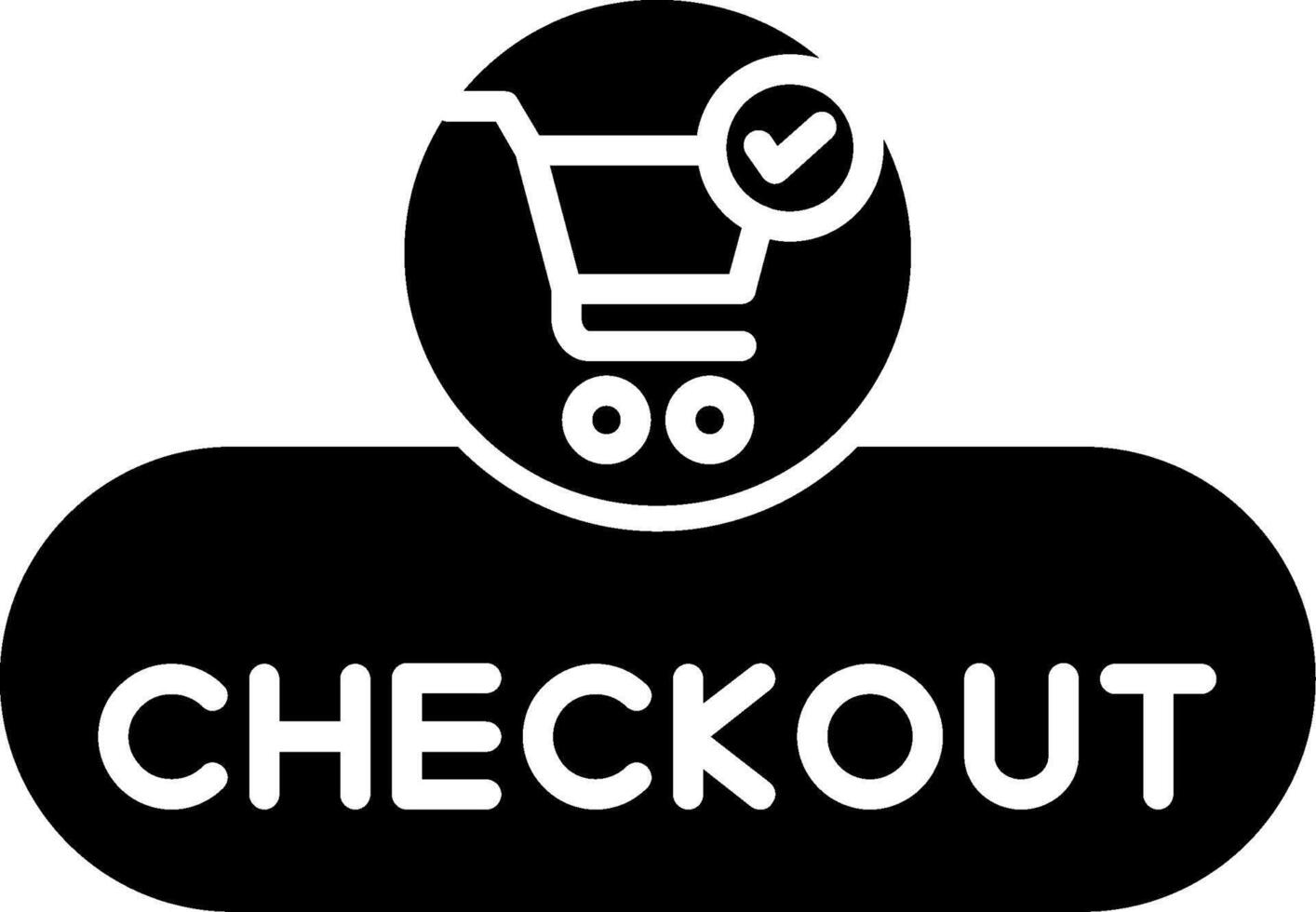 Checkout Process Button Glyph vector