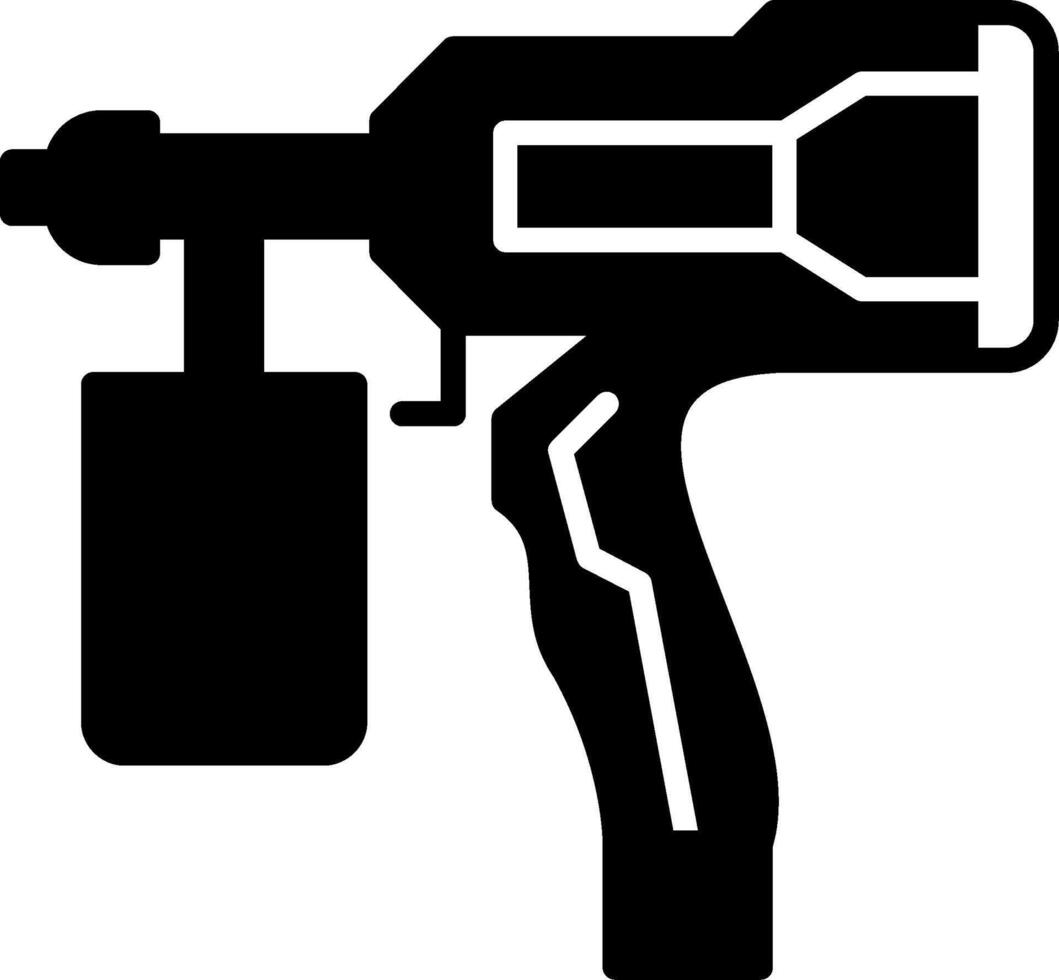 HVLP Paint Spray Gun Glyph vector