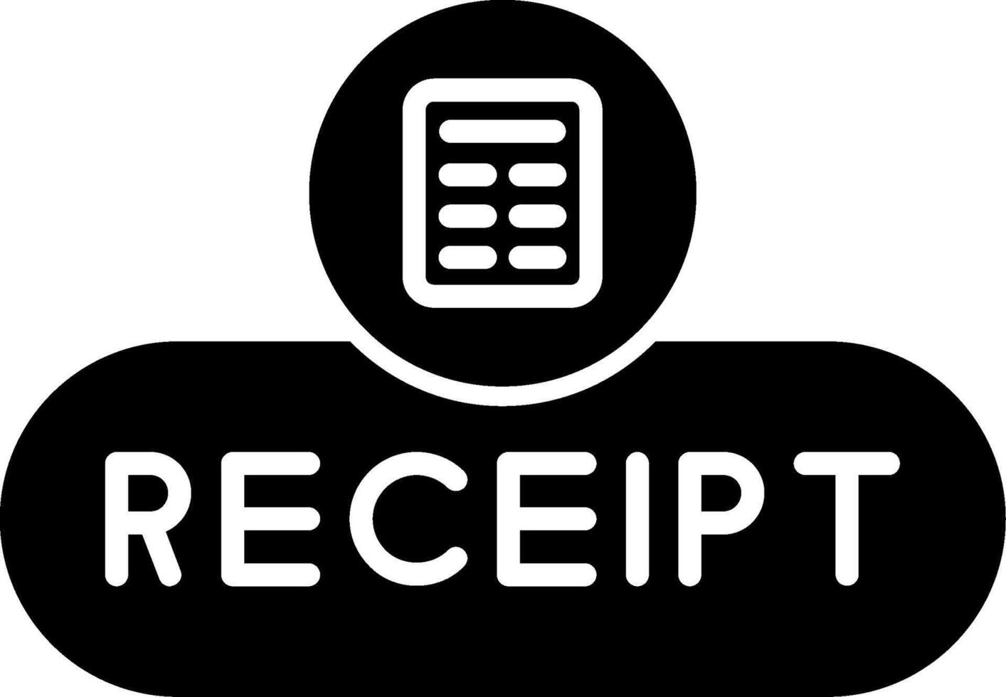 View Receipt Button Glyph vector